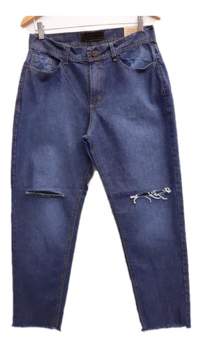Pantalon Jeans Mom Boyfriend Retro Vintage Rigido Tiro Alto