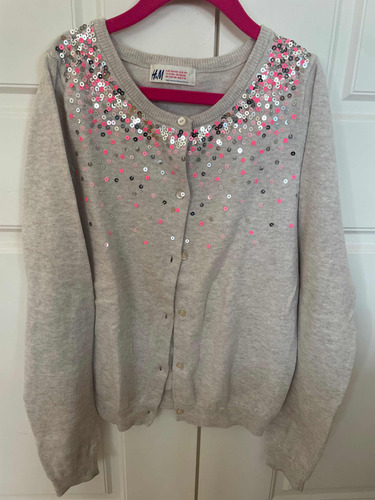 Saco Sweater Cardigan.nena Hym Talle 8/10.  Brillos Cocidos.