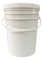 Comprar 10 Baldes Plastico 20 Litros Blanco Con Tapa Para Solidos