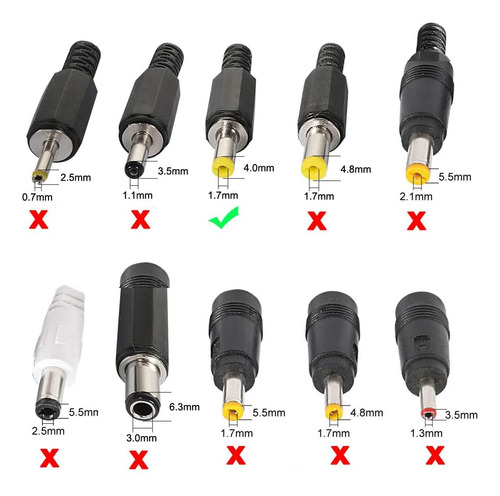 Conector Dc Macho 4.0mm X 1.7mm