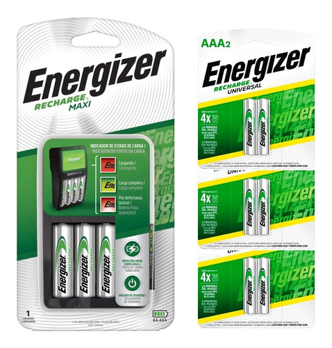 Cargador De Pilas Energizer Maxi + 2 Aa + 6 Aaa Recargables 