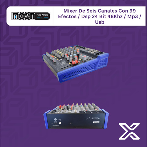 Consola Mixer Moon Mx6pro 6 Canales-usb 99 Efec. Bluetooth