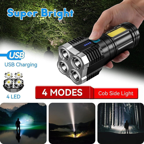 Linterna Táctica L-s03 Recargable 4 Modos Cob Osl Usb 5v