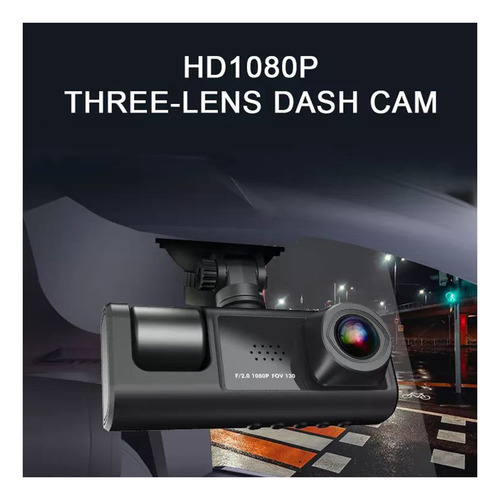 Dashcam De 3 Cámaras, 1080p, Pantalla De 2 Pulgadas, Dashcam