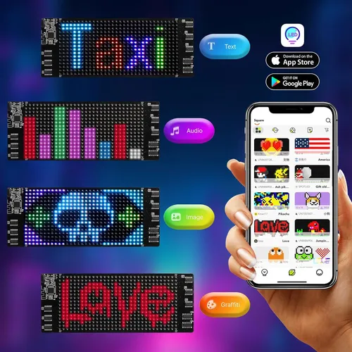 Letrero Led Para Automóvil, 7 X 2.8 Pulgadas, Programable Co | Meses sin  interés