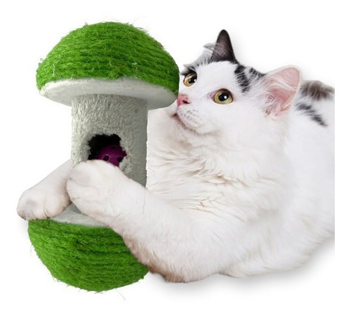 Juguete Rascador Para Gatos Interactivo Color Verde