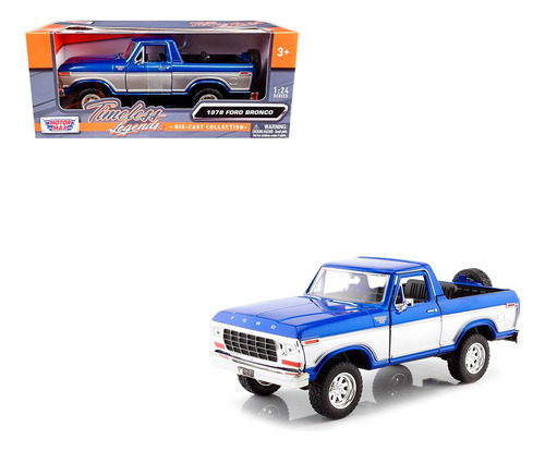 Ford Bronco Ranger Xlt 1978 Azul Motor Max Escala 1/24 Nuevo