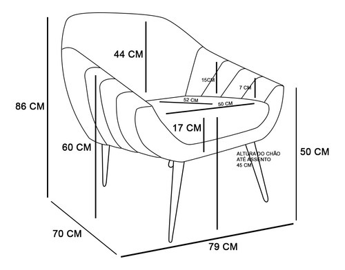 Sillón Giovana Corano con patas en forma de palo de hierro, color nogal d'Rossi