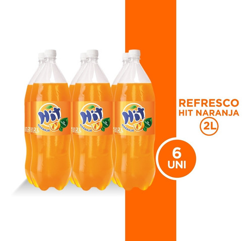 Refresco Hit Naranja Pet 2l 6 Unidades.