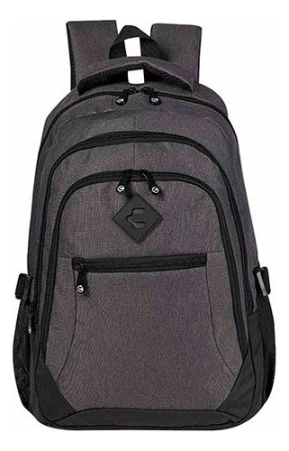 Mochila Escolar Charly 68115 Textil Compartimento Laptop Color Gris Obscuro Diseño De La Tela Lisa
