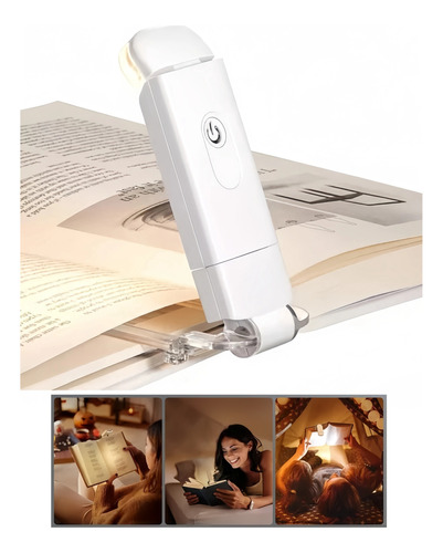 Lampara Lectura,luz Led Con Clip Recargable Para Leer Libros