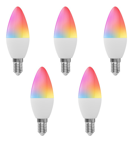 Wifi Smart Bombilla Rgb+w+c Led Vela Bombilla 5w E12 Regulab