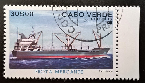 Cabo Verde Barcos, Sello Sc 427 Santiago 1980 Usado L14109