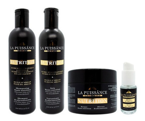 La Puissance Kit Argan Shampoo Enjuague Máscara Serum 6c