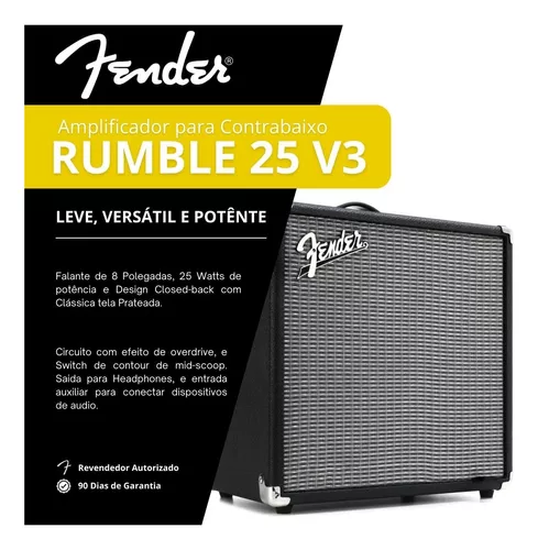 Combo Fender Amplificador de Contrabaixo Rumble 25 V3