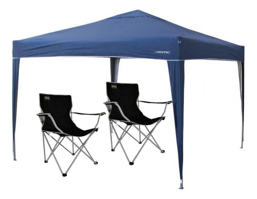 Gazebo Tenda Dobrável Trixx 3m X 3m+ 2 Cadeiras Pesca Oxford