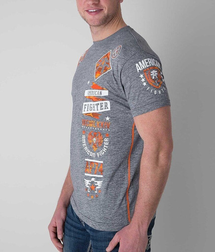Imagen 3 de 5 de Remera American Fighter By Affliction Lander Gris