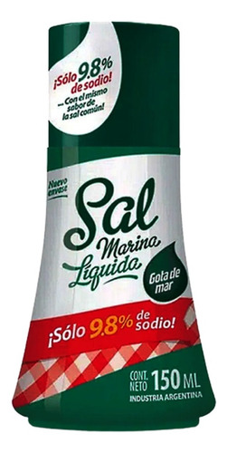 Sal Marina Líquida 150ml Gota De Mar - ¡sólo 9,8% De Sodio!