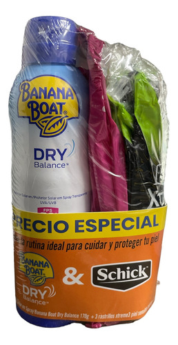 Banana Boat Dry Balance 170g + 6 Rastrillos Hombre / Mujer