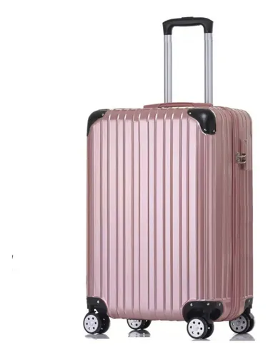Ygm Malas Mala De Viagem 2060 Rosa 55 Cm X 35cm X 25cm 10kg Abs Rodinhas 360 Leva Na Cabine Do Avisão Resistente