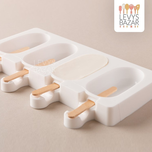 Imagen 5 de 10 de Pack Molde Silicona Para Helado + 50 Palitos Grande Freezer