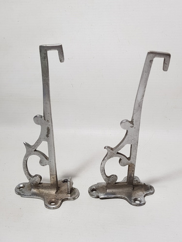 Imagen 3 de 8 de Antiguas Ménsulas Bronce Niquelado Baño Repisa Mag 59231