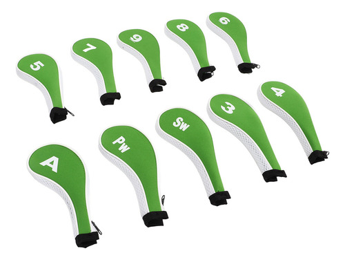 Gv Juego De 10 Fundas Para Cabeza De Hierro De Golf Con