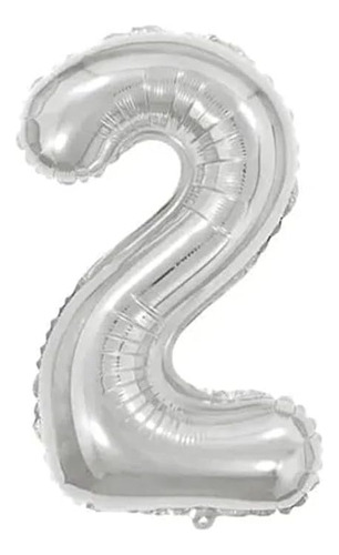 Balão De Número Aniversário Grande Metalizado 100cm Número 2