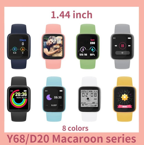 Smartwatch D20 Macaron Relógio Inteligente