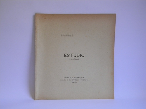Estudio Para Piano Carlos Isamitt Partitura 1934
