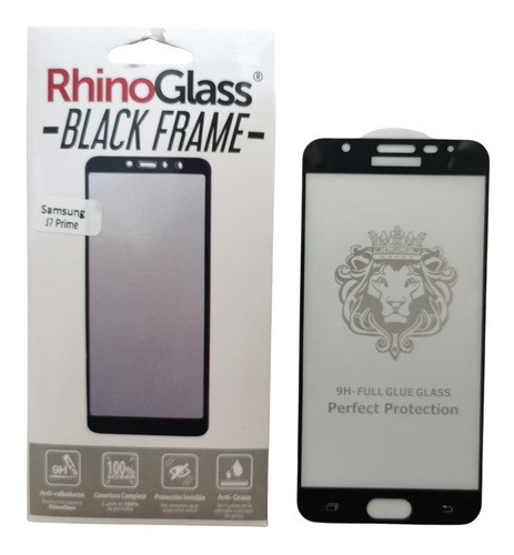 Mica Cristal Templado Rhinoglas Samsung J7 Prime Marco Negro