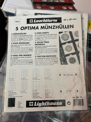 Imagen 2 de 2 de 5 Hojas Para Monedas Optima K50 Leuchtturm