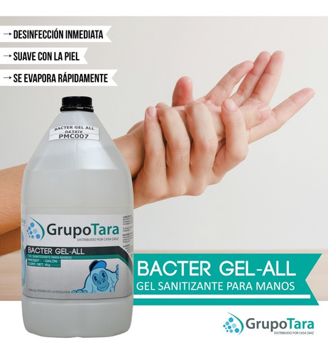 Bacter - Gel Sanitizante Antibacterial Base Alcohol 95%