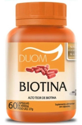 Biotina Vitamina B7 60 Cápsulas Duom Alto Teor De Biotina Sabor Without flavor