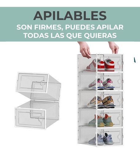 Imagen 4 de 7 de Caja Organizadora De Zapatos Set X4 Unidade Apilables Firmes