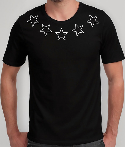 Playera Negra De Estrellas Moda Para Caballero