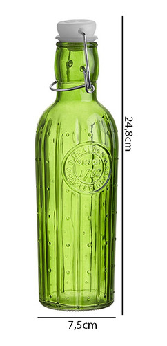 Imagem 3 de 4 de Kit 2 Garrafas Vidro Geladeira Cacto Verde 500ml 1,1 Litro