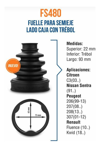 Kit Fuelle Semieje Peugeot 206 207 208 307 Citroën C3 Ks480