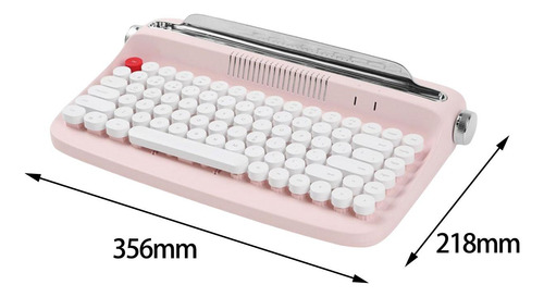 Teclado Mecânico Retrô 84 Teclas Bt Retro Clássico Rosa