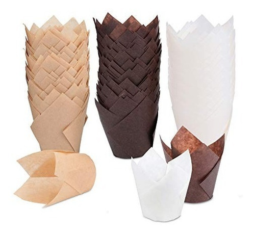 Trusber Tulip Cupcake Liners, 150 Piezas Para Hornear Copas 