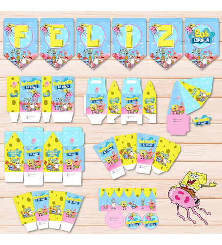 Kit Imprimible De Bob Esponja Para Niña Totalmente Editable