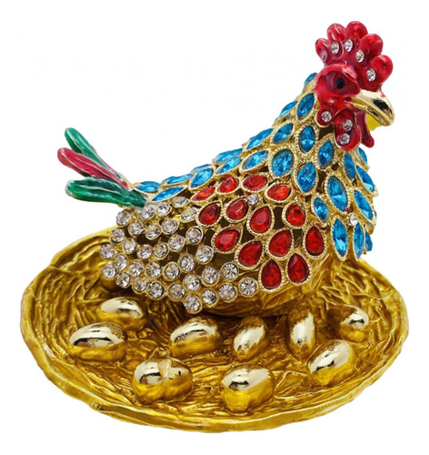 Figura De Huevos Para Incubar De Gallina, Joyero Esmaltado,