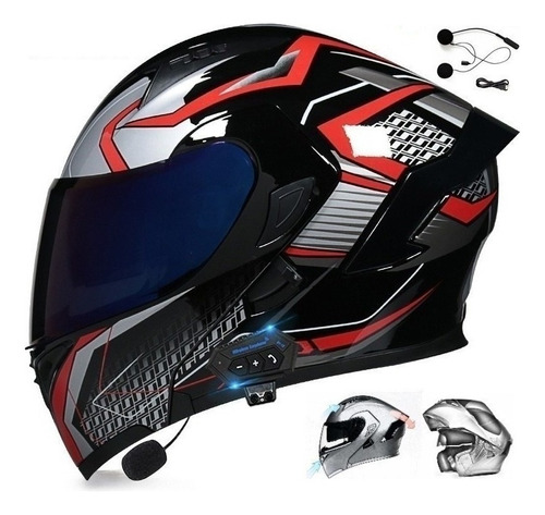 Bluetooth Integrado Casco Robusto For Moto Abatible A