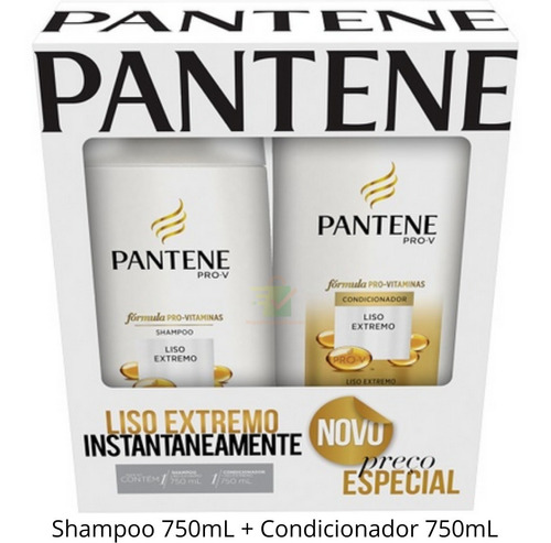 Kit Shampoo + Condicionador Liso Extremo 750 Ml - Pantene.
