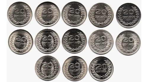 20 Centavos Set 1969 - 1979 13 Monedas
