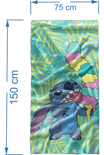 Toalla De Baño Lilo Y Stitch 3 Microfibra Absorbente Sp Blanco Caricaturas