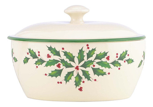 Lenox Holiday Baker., Cazuela, Rojo Y Verde