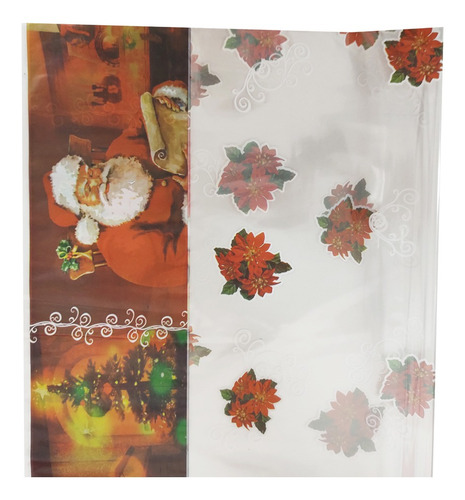 Imagem 1 de 1 de 25 Sacos Para Cesta Celofane 60x89 Decorado Natal Flor Noel