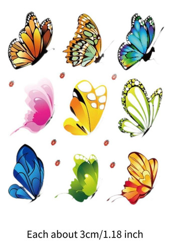 Tf 3 Elegante Juego De Adhesivos De Pared Con Mariposas Para