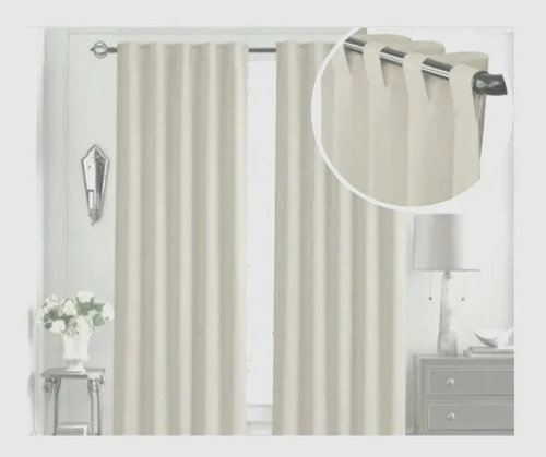 Cortina Blackout Textil 140x230 Cm + Voile Presillas Oculta Natural /crudo